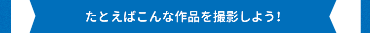 たとえばこんな作品を撮影しよう！
