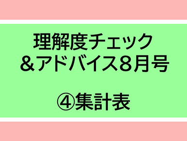 理解度チェック＆アドバイス8月号(4)集計表