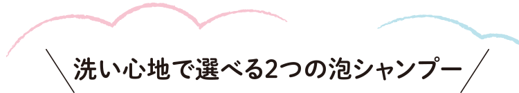 洗い心地で選べる２つの泡シャンプー