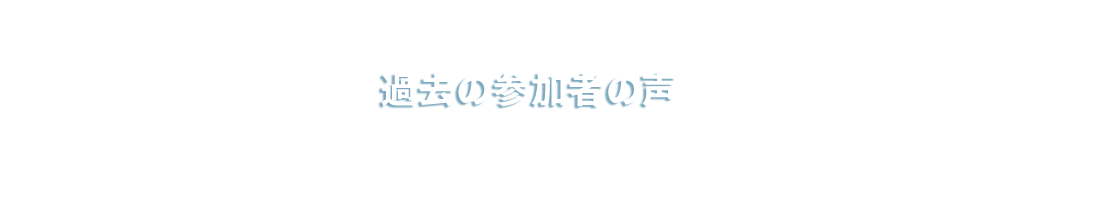 過去の参加者の声